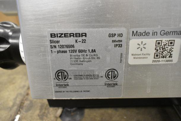 2022 Bizerba GSP HD Metal Commercial Countertop Meat Slicer. 120 Volts, 1 Phase. Tested and Working! - Image 2 of 4