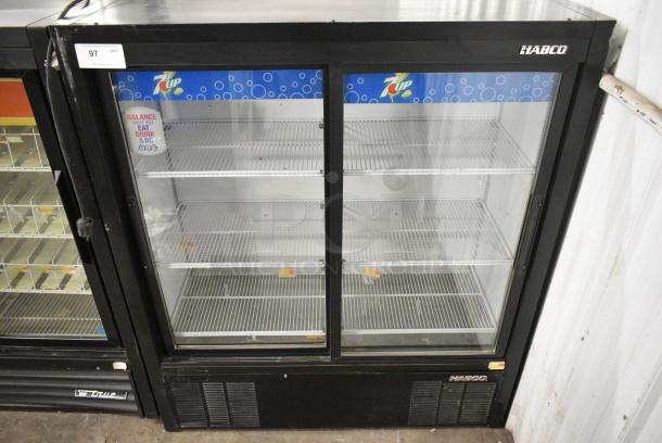 Habco ESM14SL54 Metal Commercial 2 Door Reach In Cooler Merchandiser w/ Poly Coated Racks. 115 Volts, 1 Phase. Tested and Powers On But Does Not Get Cold - Image 1 of 4