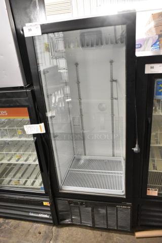 Habco SE12 Metal Commercial Single Door Reach In Cooler Merchandiser w/ Poly Coated Racks. 115 Volts, 1 Phase. Tested and Working!