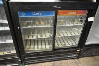 2019 True GDM-41SL-48-HC-LD Metal Commercial 2 Door Reach In Cooler Merchandiser w/ Poly Coated Racks. 115 Volts, 1 Phase. Tested and Working!