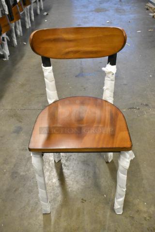 21 BRAND NEW SCRATCH AND DENT! Lancaster Table and Seating 164CBMRNGBFR Black Metal and Wooden Dining Height Chair. 21 Times your Bid!