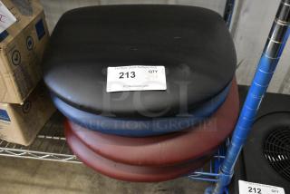 4 BRAND NEW SCRATCH AND DENT! Seat Cushions; Black, Blue and 2 Maroon. 4 Times Your Bid!