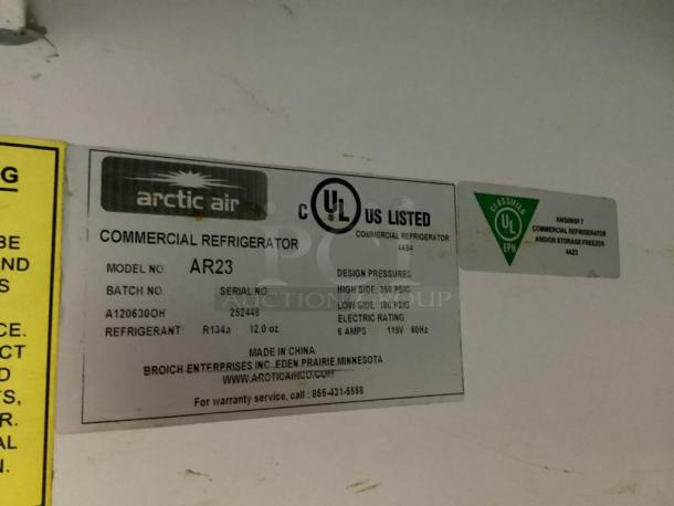 Artic Air Stainless Steel Single Door Reach-In Refrigerator, Tested and Working. 
28-¼ x 32-¾ x 82-1/2 - Image 5 of 5