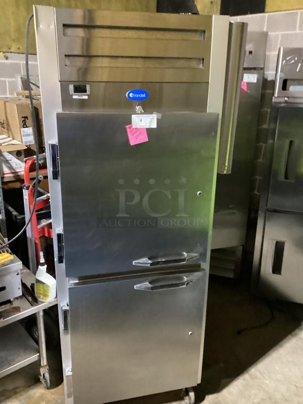 Randell Stainless Steel Reach-In Freezer, (2) Left Hinge Solid Door, W/3 Stainless Steel Paper Cup Dispensers on Side. 
20A/120V
Model#- 2010F
30 x 33-½ x 80-1/2 - Image 2 of 7
