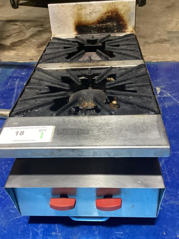 Commercial Gas 2-Burner Stove Top. Perfect for a Food Truck Application.  
13 x 31 x 178 - Image 1 of 2