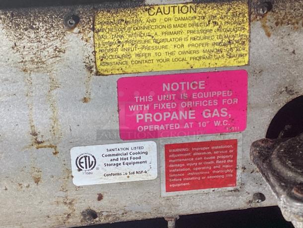 Vulcan Hart Commercial Gas Flat Griddle. Outfitted for Propane Gas. Perfect for a Food Truck Application. 
Model# EG-18
12-½ x 20 x 18 - Image 2 of 2