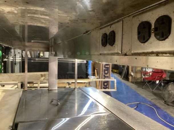 Randell Stainless Steel Dual-Sided Work Island/Cold Buffet Bar. 
Multi-Pan Prep Table W/Two-Door and Two Drawers  Refrigerated Storage. Tested And Working. 
84 x  46/52 x 58 - Image 8 of 14