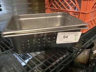 Stainless Steel Drop Pan, One Solid/One Perforated 
12-1/2 x 7 x 6 
Your Bid x 2