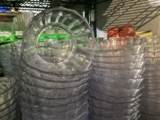 Clear Plastic Scallop Edged Dessert Bowls. 
4-1/2" Diameter 
Your Bid x 36
