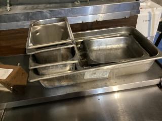 Misc Lot of Stainless Steel Drop Pans 
Qty 6 
Your Bid x 6