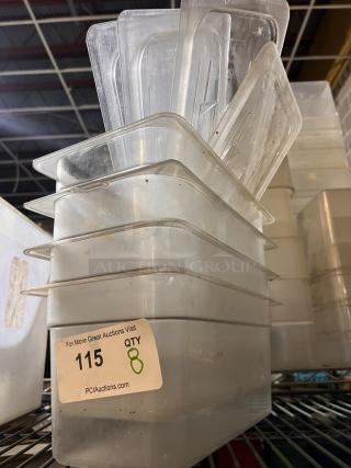 Clear Plastic Drop Pans W/Lids 
Qty 8
12 x 6-1/2 x 6
Your Bid x 4