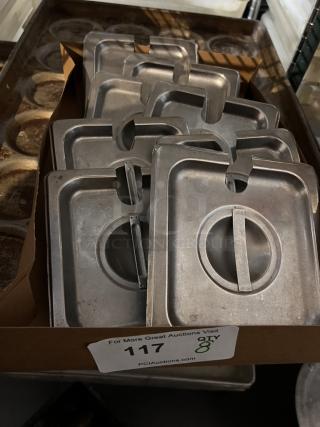 Stainless Steel Lids, Notched for Utensils 
7-¼ x 6-3/4
Qty 8
Your Bid x 8