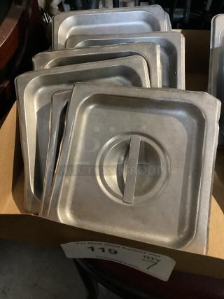 6-1/2 x 7 Stainless Steel Drop Pan Lids 
Qty 7
Your Bid x 7