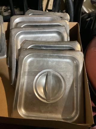 6-1/2 x 7 Stainless Steel Drop Pan Lids 
Qty 7 
Your Bid x 7