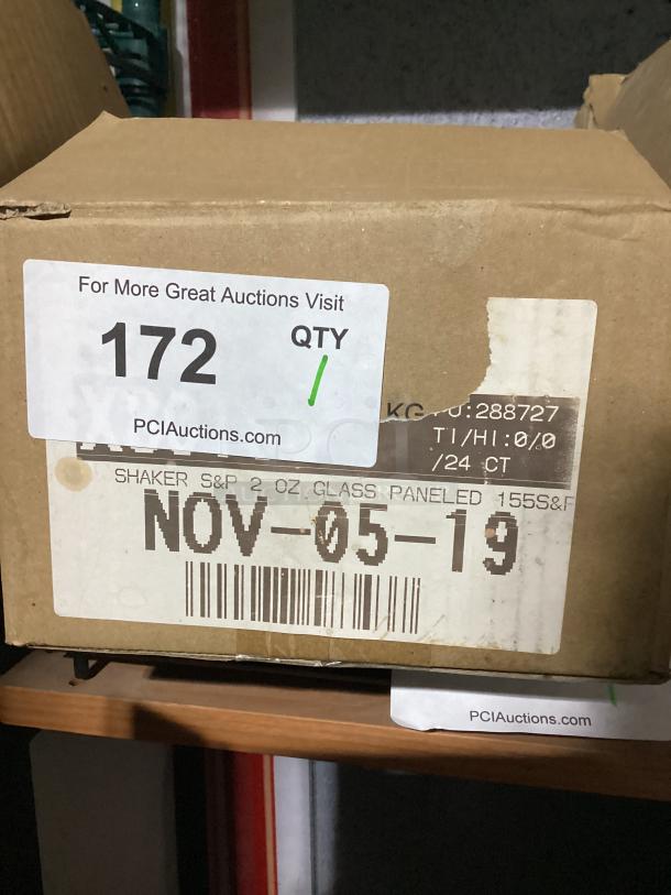 Brand New 2oz Glass Paneled Salt and Pepper Shakers,
Qty 24 (12 Pairs) - Image 2 of 2