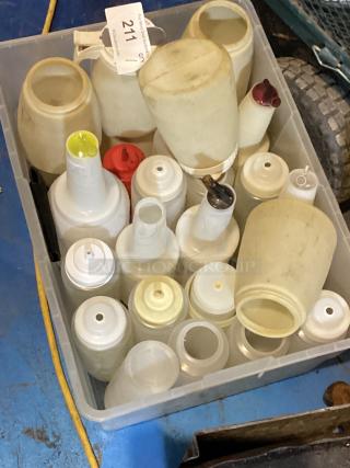 Misc Bin of Sauce Bottles