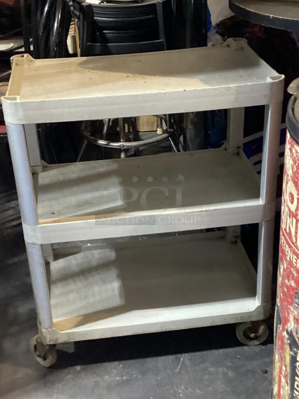 Plastic 3-Tier 4 Wheel Cart.
26 x 16-½ x 33-1/2 - Image 1 of 1