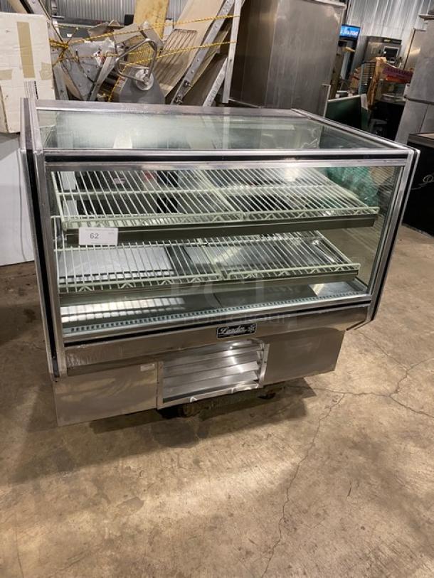 Leader Commercial 2 Tier Refrigerated Deli/Bakery Display Case! All Stainless Steel! With Poly Coated Racks! With Rear Access Double Sliding Glass Doors! - Image 1 of 8