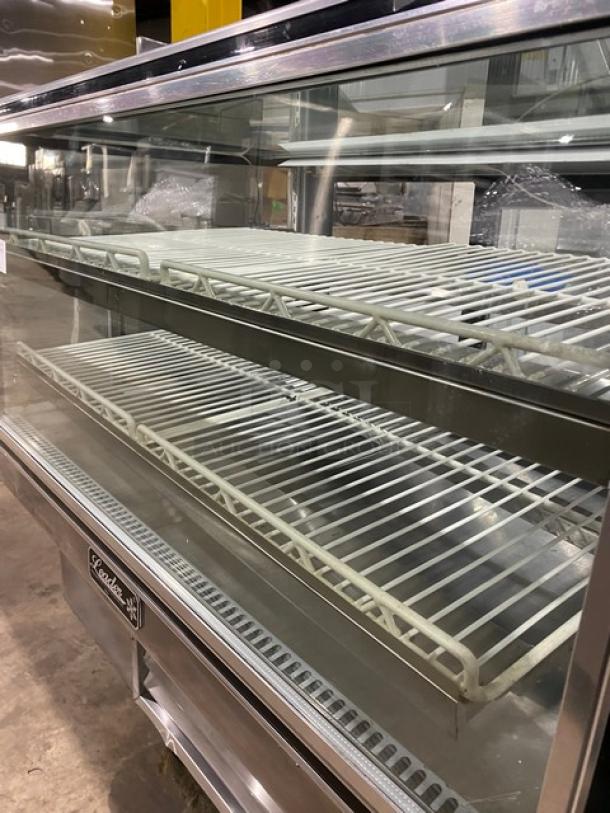 Leader Commercial 2 Tier Refrigerated Deli/Bakery Display Case! All Stainless Steel! With Poly Coated Racks! With Rear Access Double Sliding Glass Doors! - Image 7 of 8