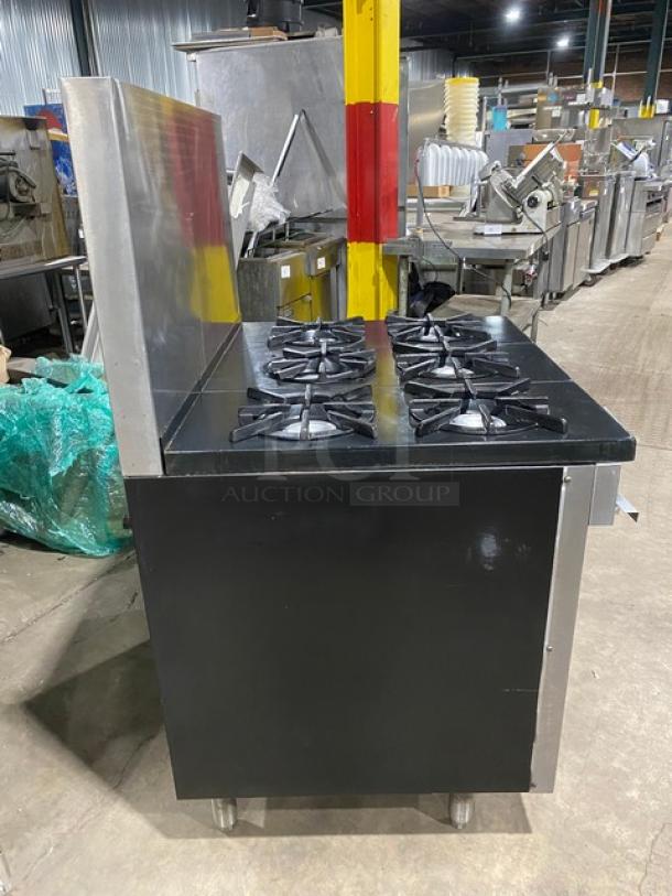 Southbend Commercial Stainless Steel Natural Gas Powered 6 Burner Range! With Full Sized Oven Underneath! With Back Splash! With Wire Oven Racks! Model: 300F SN: 93H73969! On Legs! - Image 3 of 11