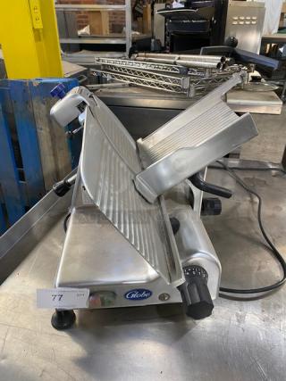 Globe Commercial Stainless Steel Countertop Meat Slicer! Model: G12 SN: 534060! 115V 1 Phase! On Legs!