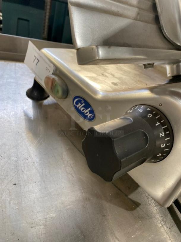 Globe Commercial Stainless Steel Countertop Meat Slicer! Model: G12 SN: 534060! 115V 1 Phase! On Legs! - Image 5 of 7