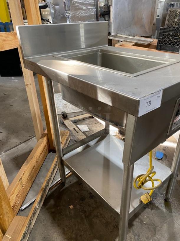 Wells Commercial Stainless Steel Single Pan Drop-In Hot Food Warmer! With Drain! With Thermostatic Control! With Back Splash! Model: MOD100TD SN: M1TD1211A0093! 120V! On Single Shelf Stand With Legs! - Image 2 of 7