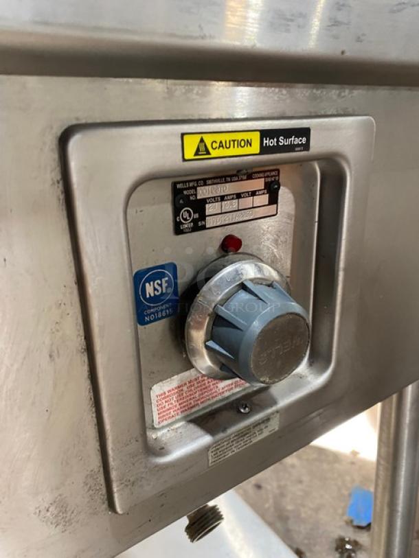 Wells Commercial Stainless Steel Single Pan Drop-In Hot Food Warmer! With Drain! With Thermostatic Control! With Back Splash! Model: MOD100TD SN: M1TD1211A0093! 120V! On Single Shelf Stand With Legs! - Image 4 of 7