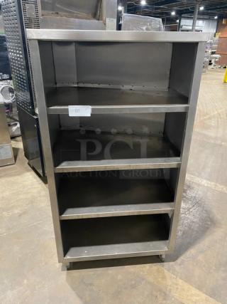 All Stainless Steel Custom Commercial Corner Style 4 Tier Heavy Duty Storage Shelf! On Legs!