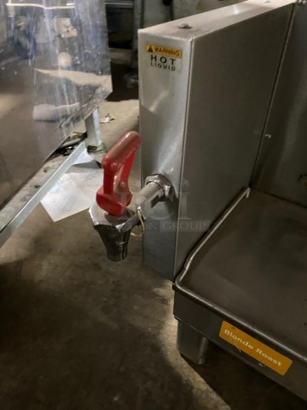 Bunn Starbucks Style Commercial Stainless Steel Countertop Soft Heat Dual Coffee Brewer! With Hot Water Dispenser! On Legs! 120/208V 1 Phase! Model: DUAL SH DBC, 120/208GRY(SBUX)! - Image 6 of 6