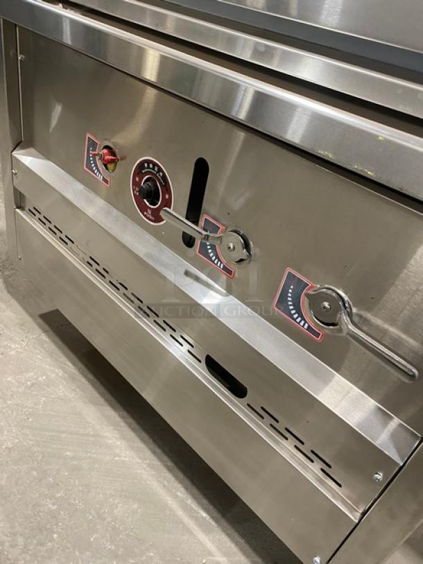 Commercial Stainless Steel Natural Gas Powered 3 Tier Seafood Steamer/Steam Cabinet! With Individual Compartments! With Wire Oven Racks! On Legs! - Image 8 of 9