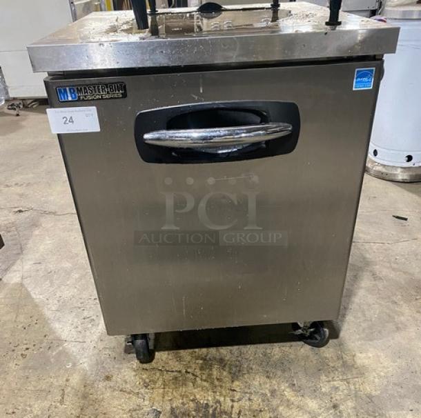 Master Bilt Fusion Series Commercial Refrigerated Single Door Lowboy/Worktop Cooler! All Stainless Steel! With Poly Coated Rack! On Casters! 115V 1 Phase! Model: UR27 SN: UR27-15080022! - Image 1 of 7
