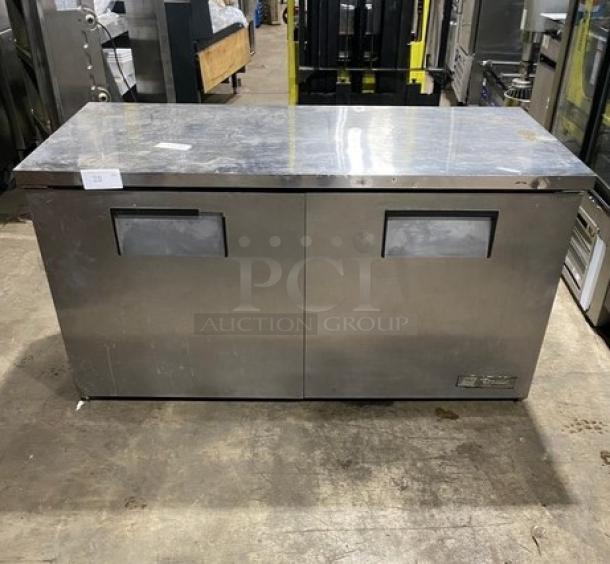 True Commercial Undercounter Double Door Lowboy/Worktop Cooler Refrigerator! All Stainless Steel! With Poly Coated Racks! 115V 1 Phase! Model: TUC-60 SN: 1-3831071! - Image 1 of 7