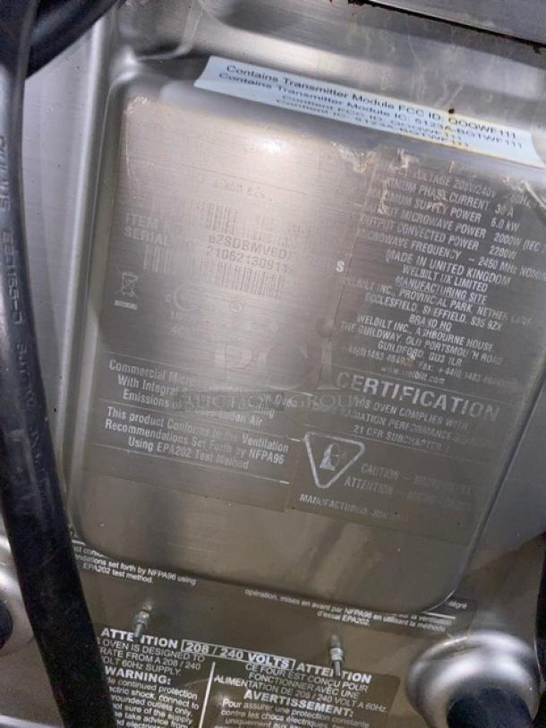 MerryChef! Late Model 2021! Commercial Electric Powered Countertop Rapid Cook Turbo Oven! 208/240V 1 Phase! Model: Eikon E2S SN: 210621309119! - Image 5 of 8