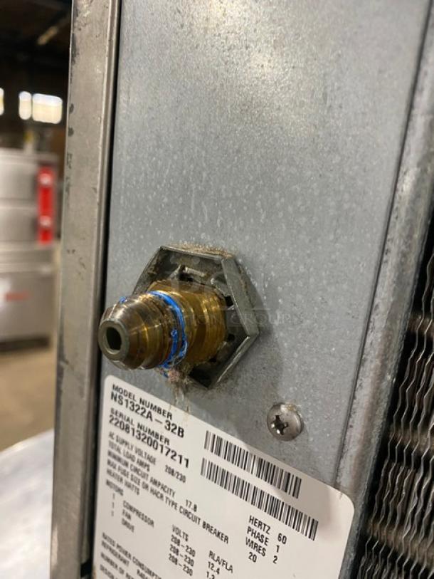 Scotsman Commercial Stainless Steel Nugget Ice Making Machine Head! With Commercial Ice Bin Attached Underneath! All Stainless Steel! With Lift-Up Cover! On Legs! 208/230V 1 Phase! Model: NS1322A-32B SN: 22081320017211! - Image 8 of 9