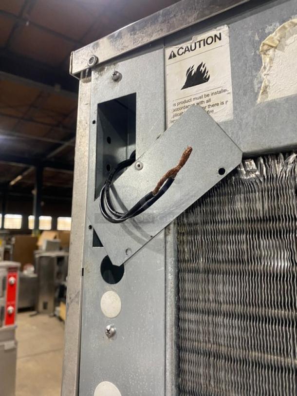 Scotsman Commercial Stainless Steel Nugget Ice Making Machine Head! With Commercial Ice Bin Attached Underneath! All Stainless Steel! With Lift-Up Cover! On Legs! 208/230V 1 Phase! Model: NS1322A-32B SN: 22081320017211! - Image 9 of 9