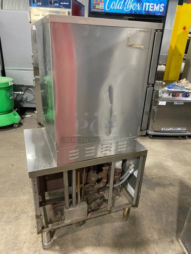 Vulcan Commercial Stainless Steel Electric Powered Dual Compartment Convection Steamer! With Built In Pan Racks! On Legs! 115V 1 Phase!  Model: VSX24E SN: 27-1095042! - Image 4 of 8
