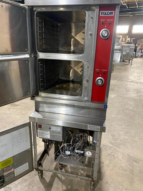 Vulcan Commercial Stainless Steel Electric Powered Dual Compartment Convection Steamer! With Built In Pan Racks! On Legs! 115V 1 Phase!  Model: VSX24E SN: 27-1095042! - Image 5 of 8