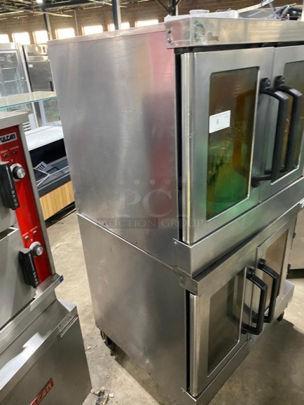 Vulcan Commercial Stainless Steel Natural Gas Powered Double Stack Convection Oven! With Metal Oven Racks! On Casters! Model: VC4GD-11D1 SN: 54-1075987! 2X Your Bid Makes One Unit! - Image 2 of 10