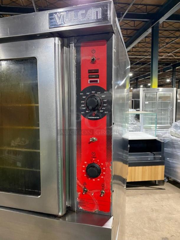 Vulcan Commercial Stainless Steel Natural Gas Powered Double Stack Convection Oven! With Metal Oven Racks! On Casters! Model: VC4GD-11D1 SN: 54-1075987! 2X Your Bid Makes One Unit! - Image 7 of 10