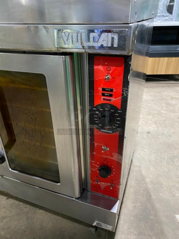 Vulcan Commercial Stainless Steel Natural Gas Powered Double Stack Convection Oven! With Metal Oven Racks! On Casters! Model: VC4GD-11D1 SN: 54-1075987! 2X Your Bid Makes One Unit! - Image 8 of 10