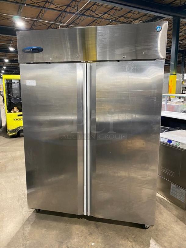 Hoshizaki Commercial Double Door Reach In Refrigerator! All Stainless Steel! With Poly Coated Racks! On Casters! 115V 1 Phase! Model: CR2S-FS SN: H58757J! - Image 1 of 7