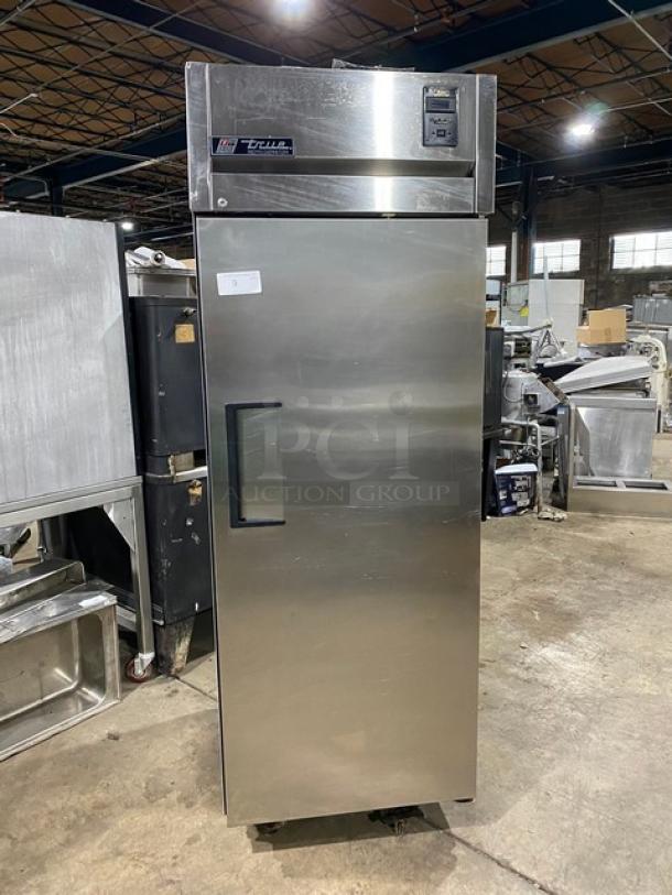 True Commercial Single Door Reach In Refrigerator! All Stainless Steel! With Poly Coated Racks! On Casters! 115V 1 Phase! Model: TG1R-1S SN: 4984618! - Image 1 of 9