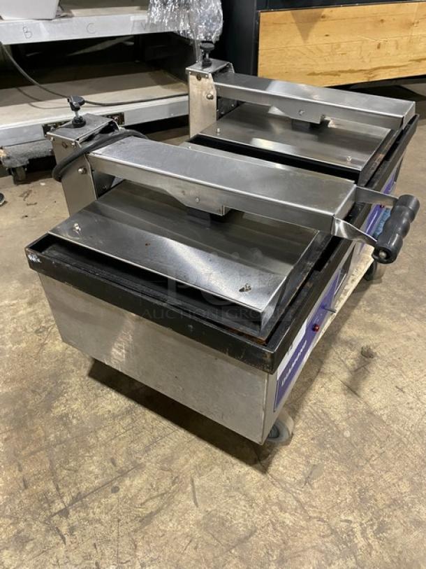 Diamond Commercial Eletric Powered Countertop Double Panini Sandwich Press Grill! All Stainless Steel! 220V! Model: SDEJRC SN: 42925! - Image 2 of 9