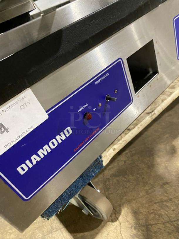 Diamond Commercial Eletric Powered Countertop Double Panini Sandwich Press Grill! All Stainless Steel! 220V! Model: SDEJRC SN: 42925! - Image 7 of 9