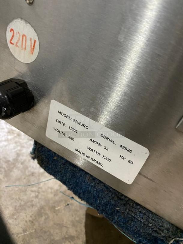 Diamond Commercial Eletric Powered Countertop Double Panini Sandwich Press Grill! All Stainless Steel! 220V! Model: SDEJRC SN: 42925! - Image 8 of 9