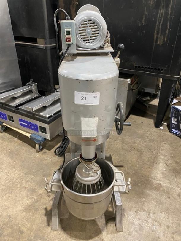 Nice! Commercial Floor Style 30 Quart Planetary Mixer! With Wired Whisk & Flat Beater Attachments! With Stainless Steel Mixing Bowl! Working! - Image 1 of 11