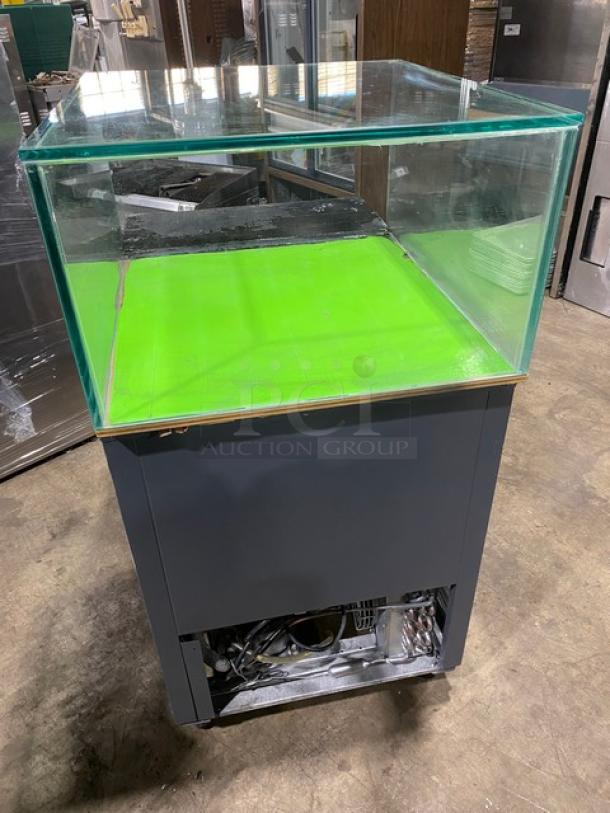 CoolTech Custom Single Door Refrigerated Lowboy/Worktop Cooler! All Stainless Steel! With Enclosed Top Glass Showcase! On Casters! 120V! Model: Custom-24BM SN: 116597! - Image 4 of 9