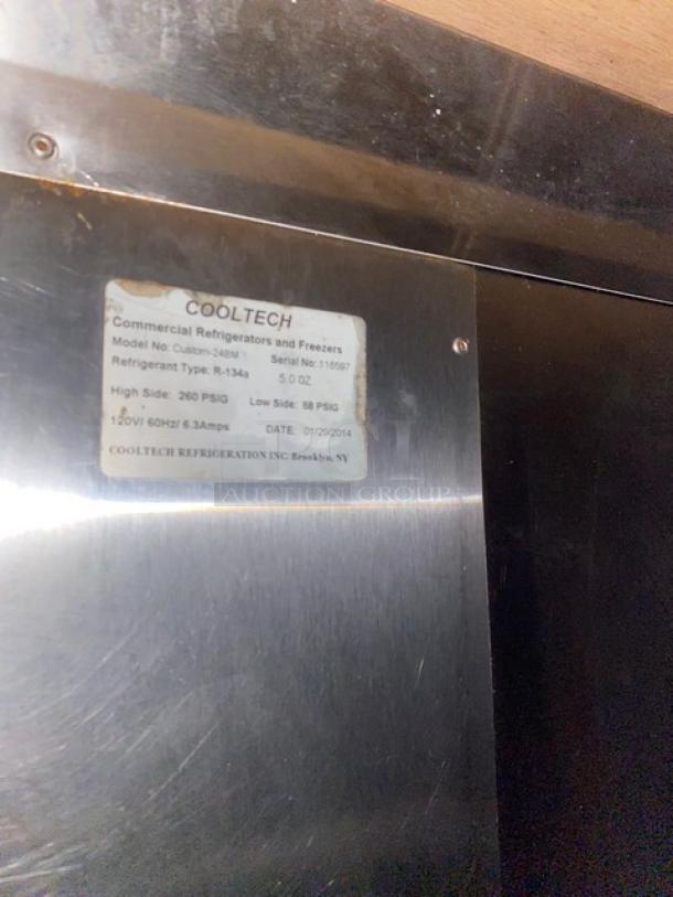 CoolTech Custom Single Door Refrigerated Lowboy/Worktop Cooler! All Stainless Steel! With Enclosed Top Glass Showcase! On Casters! 120V! Model: Custom-24BM SN: 116597! - Image 8 of 9