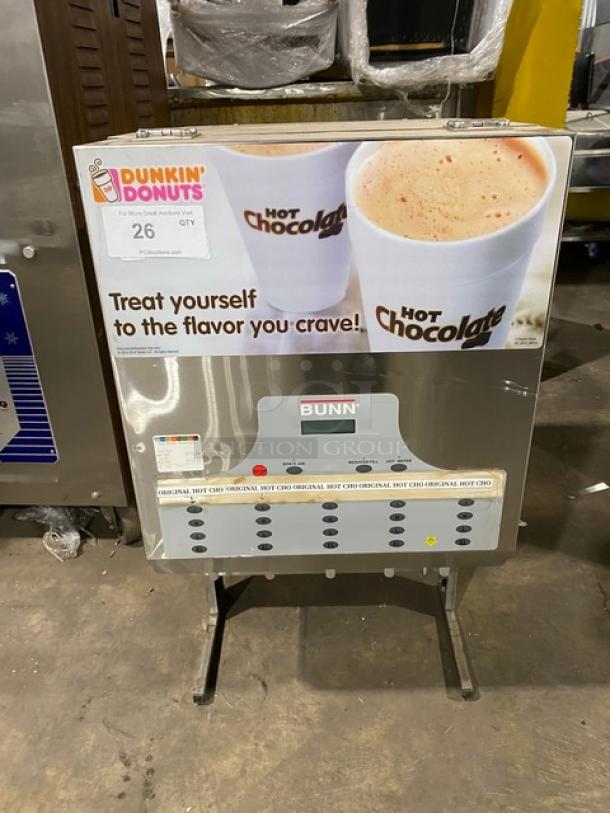 Bunn Dunkin Donuts Style Commercial Stainless Steel Countertop Hot Chocolate/Cappuccino Hot Beverage Machine! With 5 Flavor Hoppers! With Hot Water Dispenser! 120/208-240V 1 Phase! Model: IMIX-5, HWB 120/208-240V LED (DD) SN: IMIX050170! On Legs! - Image 1 of 7